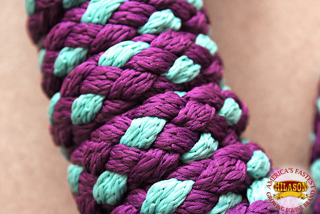Hilason Horse Riding Poly Lead Rope 1/4&quot; X 9 Ft. Red Turquoise
