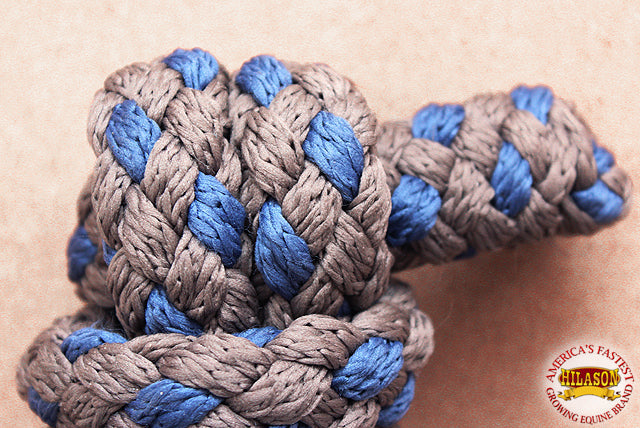Hilason Horse Riding Poly Lead Rope Brown Tan  1/4&quot; X 8 Ft.