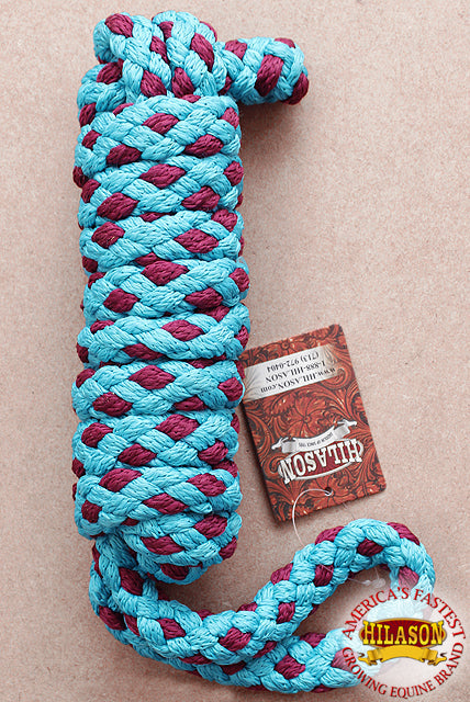 Hilason Horse Riding Poly Lead Rope 1/4&quot; X 9 Ft. Red Turquoise