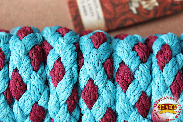 Hilason Horse Riding Poly Lead Rope 1/4&quot; X 9 Ft. Red Turquoise