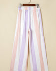 Stripe Drawstring Waist Side Pocket Pants