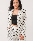 Long sleeve polka dot blazer and pants set