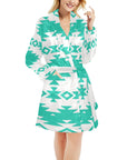 Turquoise Aztec Women's Western Bath Robe