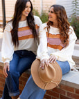 Ember Exposed Seam Knit Patchwork Top