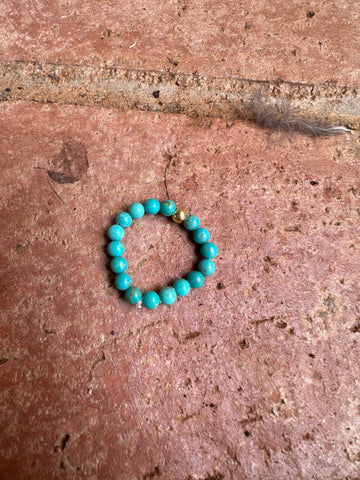 The Venice Band: Handmade Turquoise & Gold Plated Stretch Ring