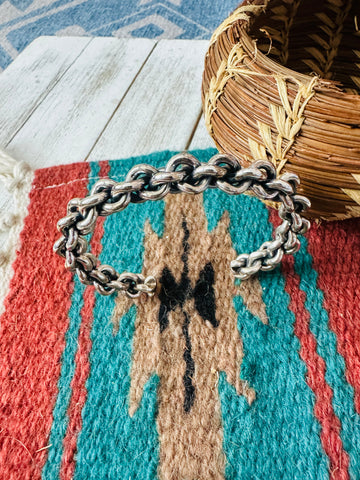 Navajo Sterling Silver Chain Cuff Bracelet
