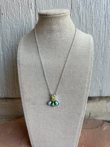 Stunning Handmade Sterling Silver Palomino Turquoise Necklace