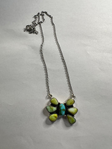 Stunning Handmade Sterling Silver Palomino Turquoise Necklace