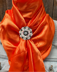 35X35" Solid Orange Wild Rag / Scarf WRS20 - Crystal Concho Wild Rag Slides - Assorted