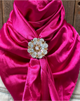 35X35" Solid Fuchsia Wild Rag / Scarf WRS12 - Crystal Concho Wild Rag Slides - Assorted