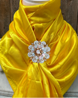 35X35" Solid Yellow Wild Rag / Scarf WRS23 - Crystal Concho Wild Rag Slides - Assorted