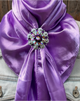 35X35" Solid Lavender Wild Rag / Scarf WRS13 - Crystal Concho Wild Rag Slides - Assorted