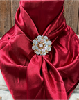 35X35" Solid Burgundy Wild Rag / Scarf WRS14 - Crystal Concho Wild Rag Slides - Assorted