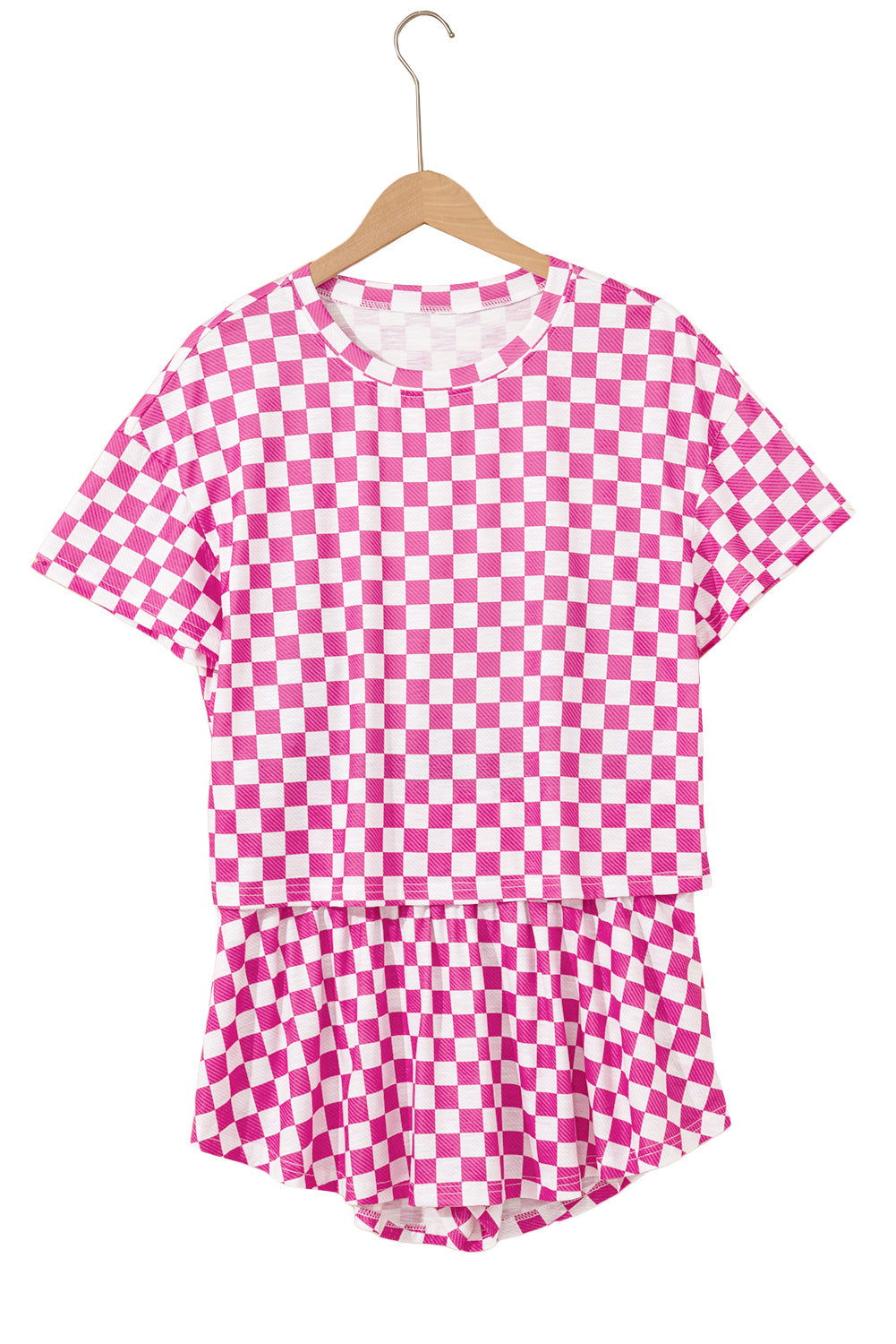 Checkerboard T Shirt and High Waist Skorts Set