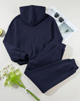 Solid Reverse Seams Hoodie and Joggers Set