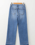 Denim Raw Hem Straight Leg Jeans