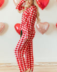 Christmas Plaid Contrast Trim Pajama Set