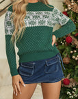 Christmas Snowflake Dotted Long Sleeve Sweater