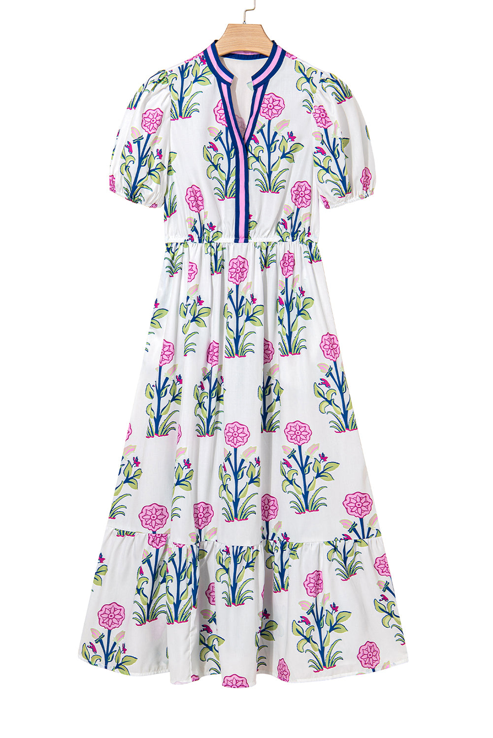 Blue Ruffle Hem Country Dress