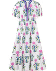 Blue Ruffle Hem Country Dress