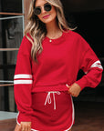 Varsity Stripe Pullover and Mini Skirt Set