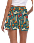 Women's Cactus Cowgirl Boot Beach Board Shorts