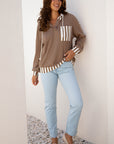 Tilly Striped Patchwork Drawstring Hoodie