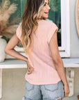 Monroe Wavy Texture Cap Sleeve Top