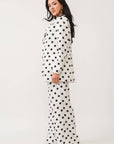 Long sleeve polka dot blazer and pants set
