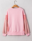 Nutcracker Sequin Colorblock Textured Christmas Sweatshirt