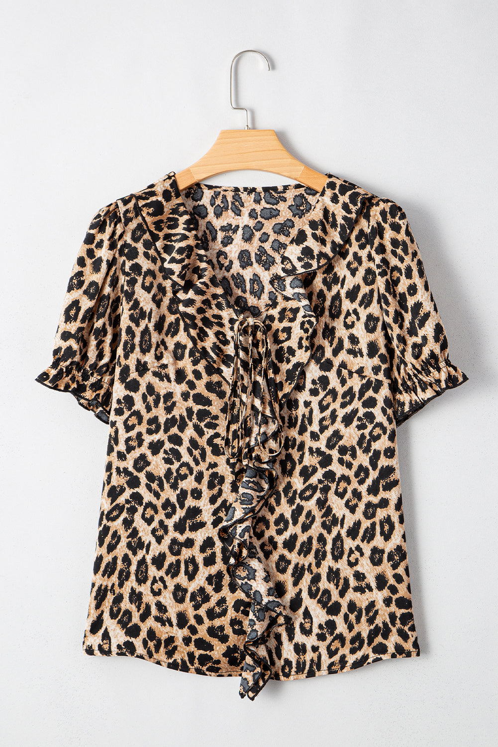 Martha Leopard Puff Short Sleeve Top