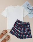 Plaid Mama Claus Tee and Nutcracker Shorts Set