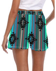 Women's Turquoise Aztec Beach Board Shorts