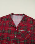 Plus Size Christmas Plaid Shirt and Pants Pajama Set