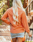 Sequined Pumpkin Halloween Sweatshirt