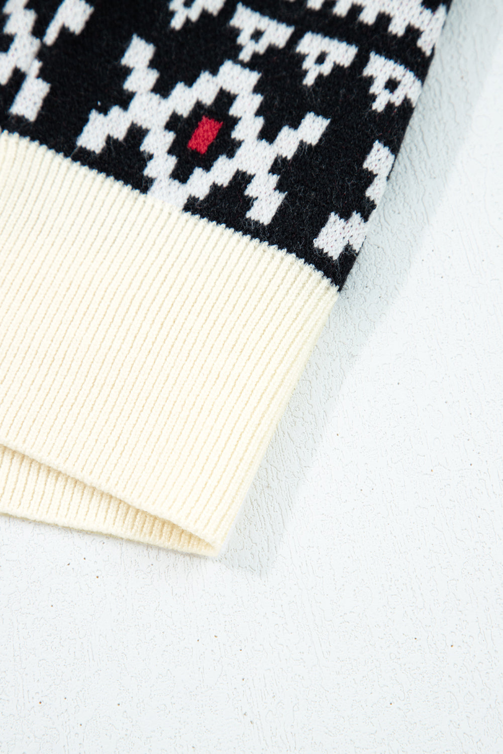 Floral Knit Button-Front V-Neck Cardigan