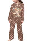 Cute Highland Stars Girl's Western Pajama Set