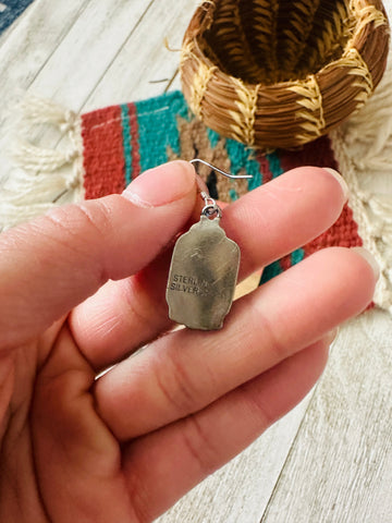 Navajo Sterling Silver & Pink Dream Mojave Dangle Earrings