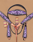 Hilason Western Horse Headstall Breast Collar Set American Leather Black