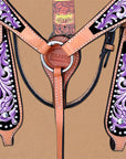 Hilason Western Horse Headstall Breast Collar Set American Leather Black