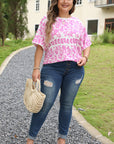 Amiri Floral Curved Hem Plus Size Top