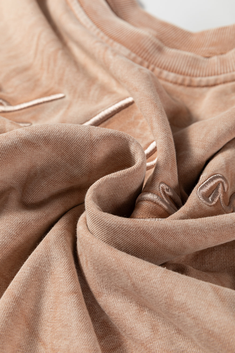 Plus Size SAVE BY GRACE Embroidered Mineral Wash Sweatshirt