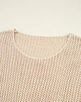 Solid Crochet Hollow-Out Sweater