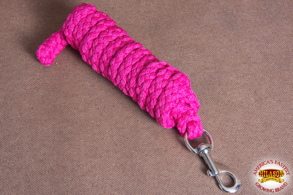 Hilason Horse Riding Poly Roping Lead Rope Burgundy 1/4&quot;X8 Ft Snaps