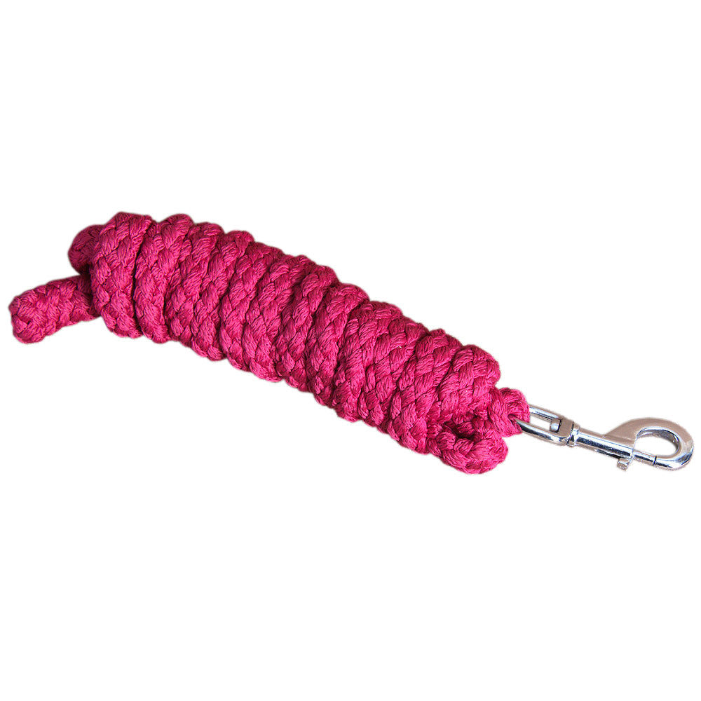 Hilason Horse Riding Poly Roping Lead Rope Burgundy 1/4&quot;X8 Ft Snaps