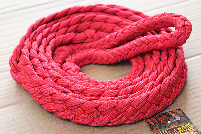 Hilason Braided Poly Barrel Racing Contest Reins Flat 1" X 8Ft Red