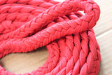 Hilason Braided Poly Barrel Racing Contest Reins Flat 1" X 8Ft Red