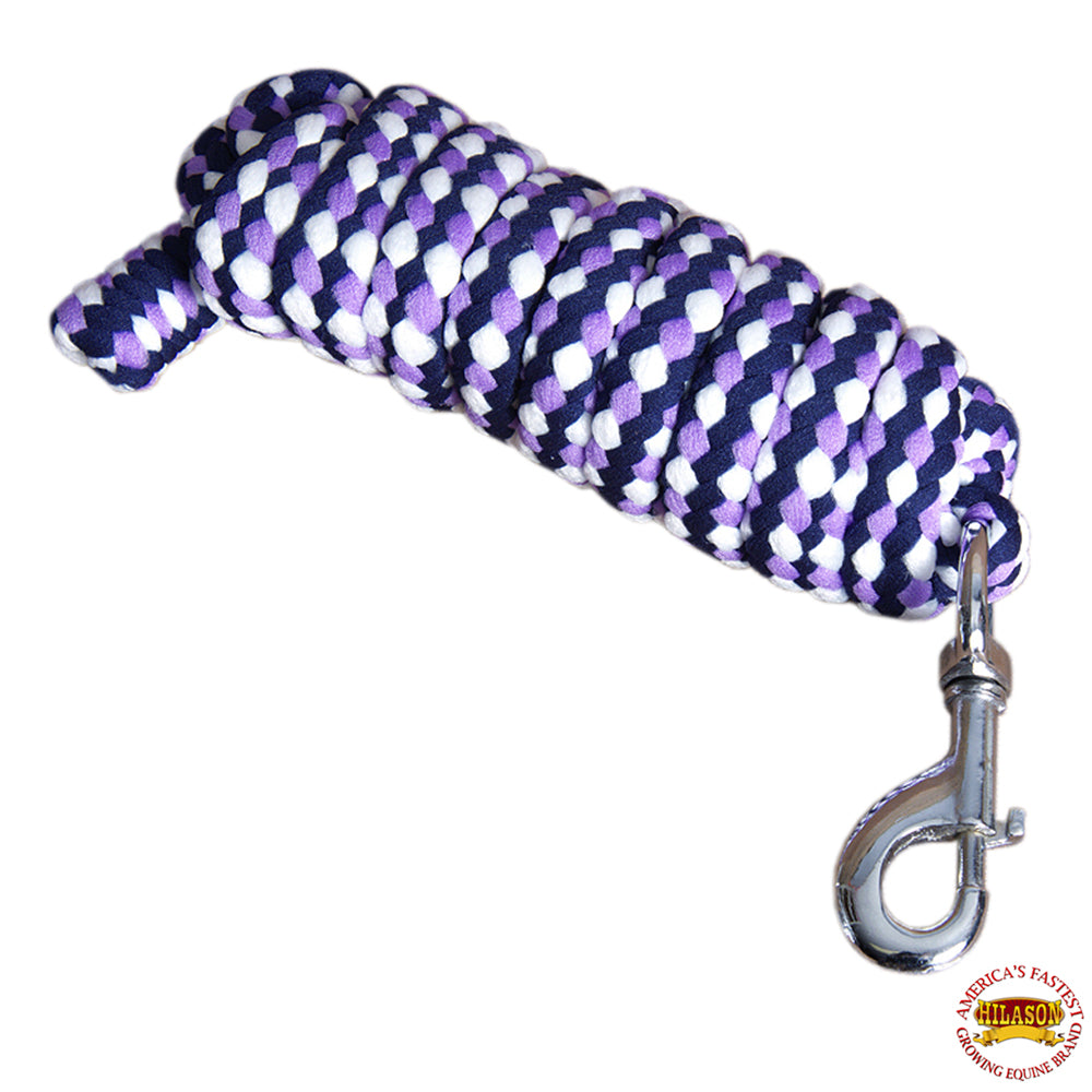 Hilason Horse Riding Poly Roping Lead Rope Burgundy 1/4&quot;X8 Ft Snaps