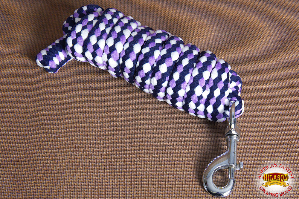 Hilason Horse Riding Poly Roping Lead Rope Burgundy 1/4&quot;X8 Ft Snaps