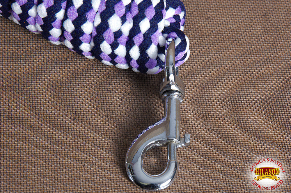 Hilason Horse Riding Poly Roping Lead Rope Burgundy 1/4&quot;X8 Ft Snaps